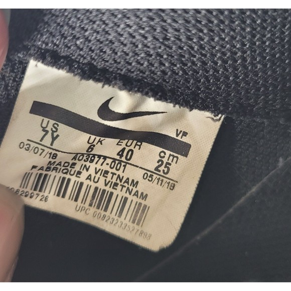 Nike Air Force 1 JUST DO IT Sneakers 7 Youth‎ Childrens Black Lace Up Shoes - Picture 13 of 13